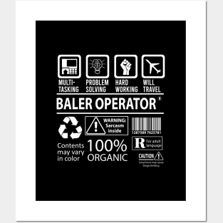 Baler Operator T Shirt - MultiTasking Certified Job Gift Item Tee Posters and Art